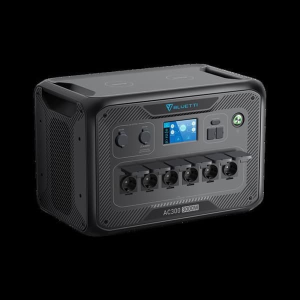 BLUETTI AC300 elstation, 6x3000W växelström, Inga förlängningsbatterier ingår