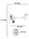Miniatyrbild 8 av 8: 500W 12V 5-blads effektiv vindkraftsgenerator med MPPT-kontroller, låg starthastighet, högkvalitativa blad, lätta att montera