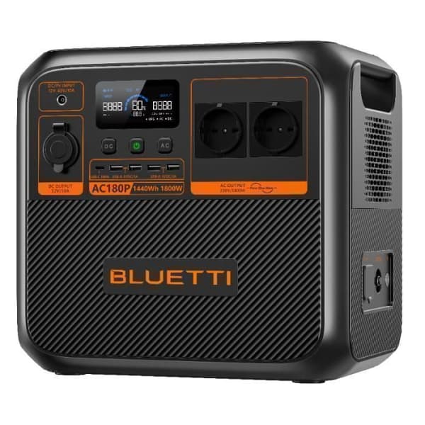 Energistation BLUETTI AC180P, Batteri 1440Wh, 2x1800W