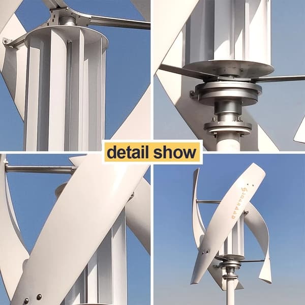 Vertikal Vindturbine, 3000W, Hög Effektivitet, Hållbar Konstruktion