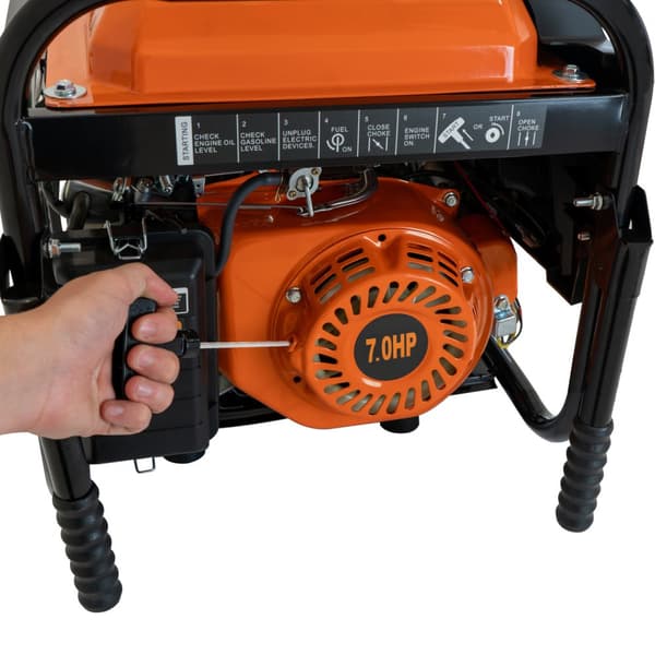 Portabel Bensindriven Generator 3300W 7HP 4-takts 210cc Elektrisk Nyckelstart Digital Display Enfas Nödkraft 230V AC 12V DC-utgång Pulverlackerat Stål