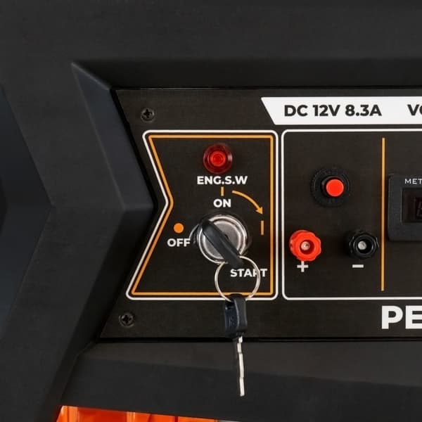 Portabel Bensindriven Generator 3300W 7HP 4-takts 210cc Elektrisk Nyckelstart Digital Display Enfas Nödkraft 230V AC 12V DC-utgång Pulverlackerat Stål
