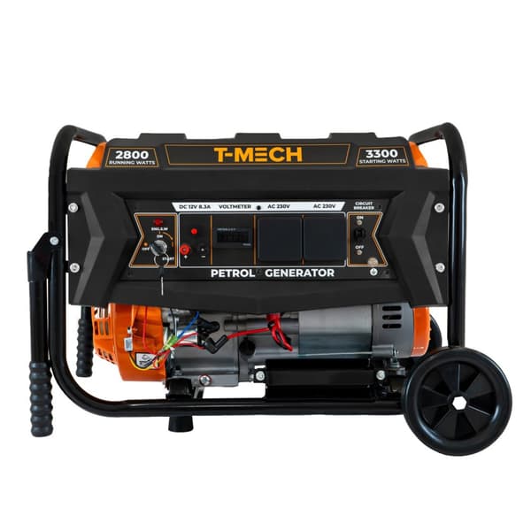 Portabel Bensindriven Generator 3300W 7HP 4-takts 210cc Elektrisk Nyckelstart Digital Display Enfas Nödkraft 230V AC 12V DC-utgång Pulverlackerat Stål