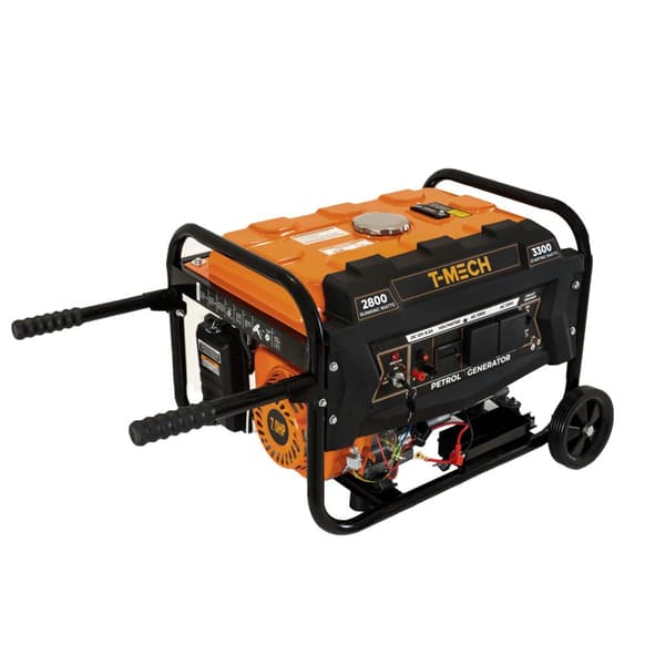 Portabel Bensindriven Generator 3300W 7HP 4-takts 210cc Elektrisk Nyckelstart Digital Display Enfas Nödkraft 230V AC 12V DC-utgång Pulverlackerat Stål
