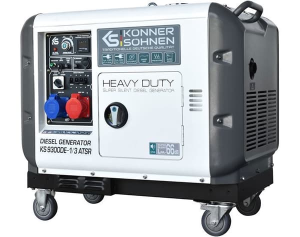 Dieseldriven generator "Könner &amp; Söhnen" 230/400 V7.5 kW / 6.5 kW KS 9300DE-1/3 ATSR