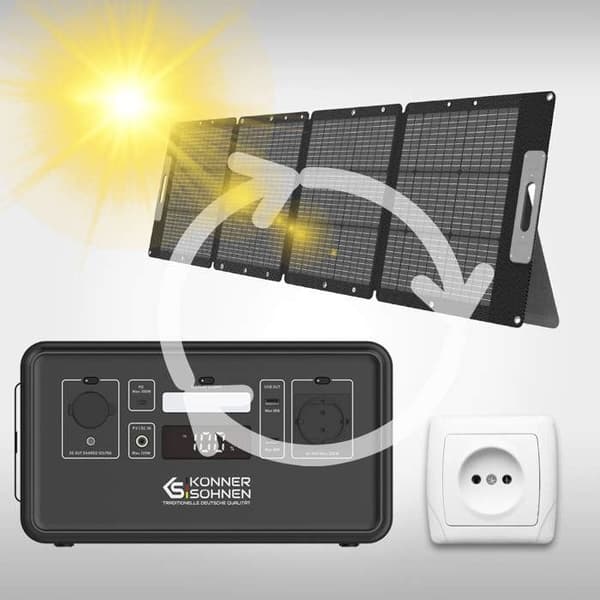 Bärbar kraftstation - Könner & Söhnen 448 Wh 500 W 2×USB-A KS 500PS LiFePO4
