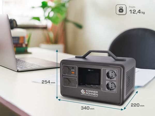Bärbar kraftstation - KS 1200PS 1200 W / 2400 W 1030 Wh LiFePO4
