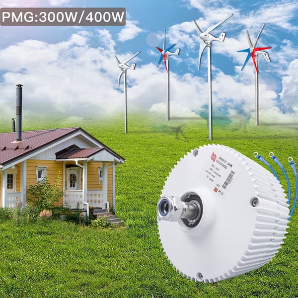 300W Vindmøllegenerator, Lav RPM, Høj Effektivitet,Enkelt aksel, DC12V, 300W 12V