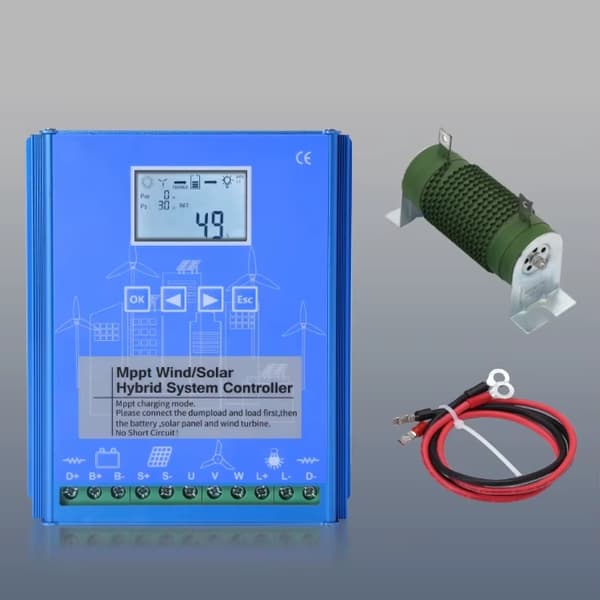3KW 48V vertikal axel magnetisk levitation vindturbingenerator med MPPT hybridkontroller, vindkraftverk för hemmabruk