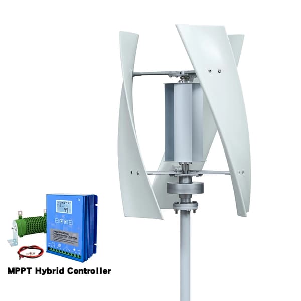 3KW 48V vertikal axel magnetisk levitation vindturbingenerator med MPPT hybridkontroller, vindkraftverk för hemmabruk