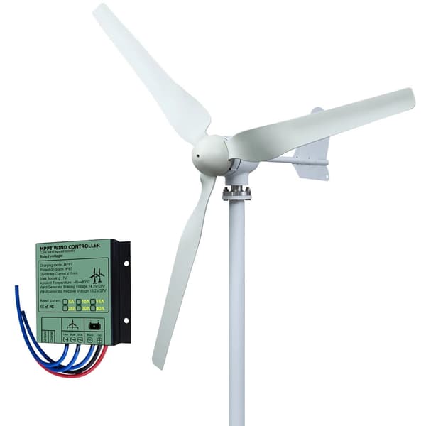 4000W 24V horisontell axel 3-blads vindturbinggenerator med styrenhet, hemmabruk vindkraftverk