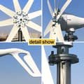Miniatyrbild 2 av 8: 3000W 12V 8-blads vindturbingenerator med styrenhet, hem vindkraftverk med monteringsbas