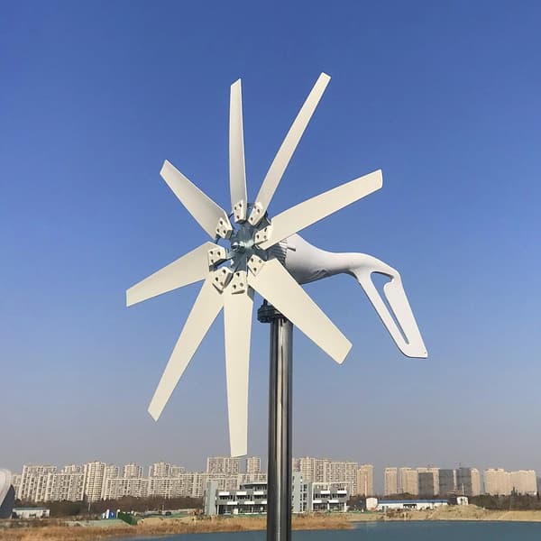 3000W 12V 8-blads vindturbingenerator med styrenhet, hem vindkraftverk med monteringsbas