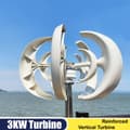 Miniatyrbild 2 av 6: 3000W 12V 5-blads vindturbingenerator med styrenhet, hem vindkraftverk med monteringsbas