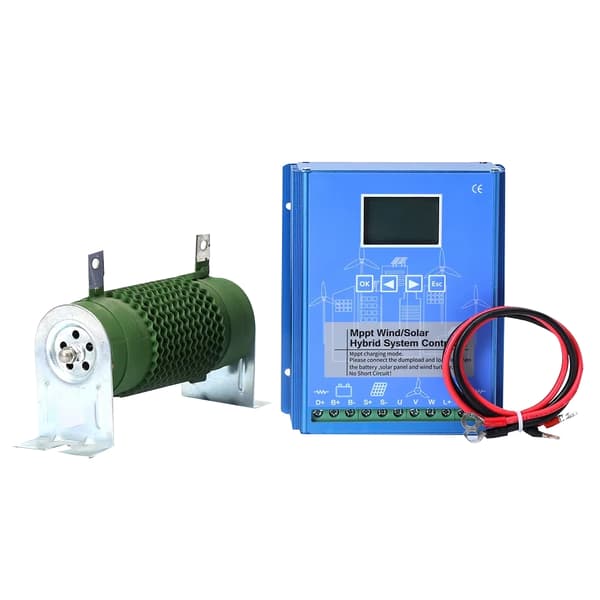 3000W 48V 5-blads vindkraftverk med LCD MPPT hybrid kontrollsats, hemmabruk vindturbinggenerator med monteringsbas