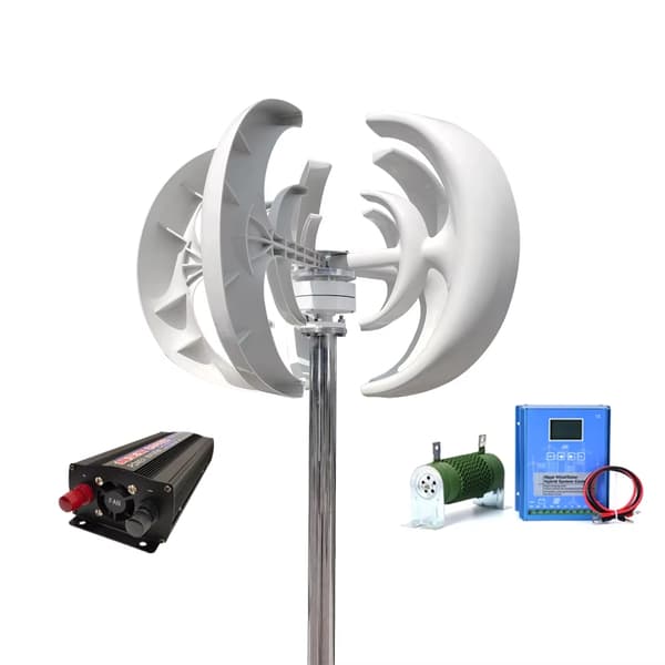 3000W 24V 5-bladigt vindkraftverk med off grid system, hemmabruk vindturbinggenerator med monteringsbas