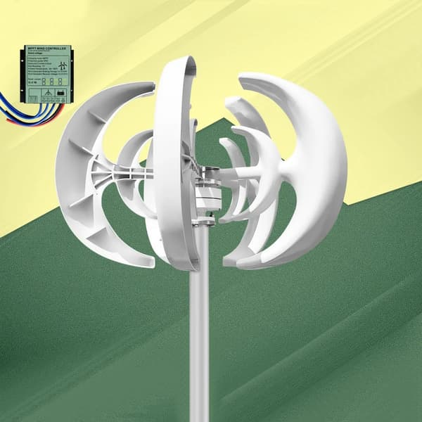 3000W 48V vertikal vindturbingenerator med laddningskontroll, 5-bladig vindkraftverk för hemmabruk, enkel installation