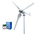 Miniatyrbild 1 av 6: 5000W 24V 3-bladig horisontell vindturbingenerator med MPPT hybridkontroll, liten vindkraftverk för hemmabruk, enkel att installera