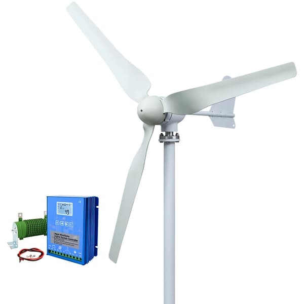 4000W 48V 3-bladig horisontell vindturbingenerator med LCD-hybridkontroll, liten vindkraftverk för hemmabruk, enkel att installera