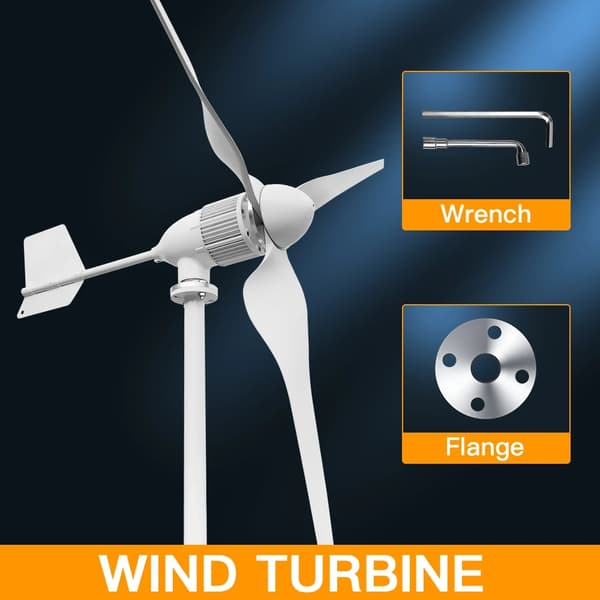 6000W 48V 3-bladig horisontell vindturbingenerator, liten vindkraftverk för hemmabruk, låg starthastighet, enkel att installera