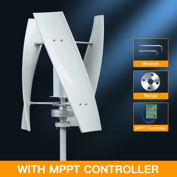 2000W 12V vertikal hushållsvindkraftverk med MPPT-regulator, permanent magnetisk levitation vindturbinggenerator