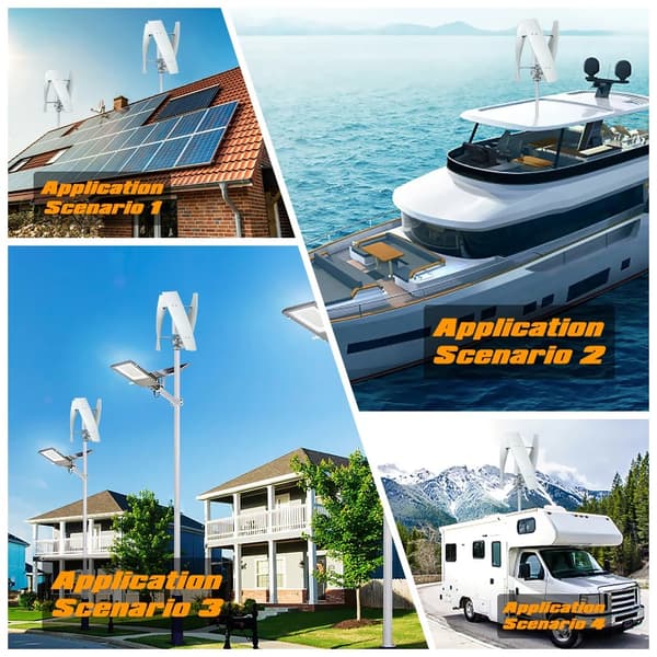 2KW 24V vertikalaxlad magnetisk levitation vindturbingenerator med styrenhet, 3-bladig vindkraftverk, låg startvindhastighet, lågt ljud