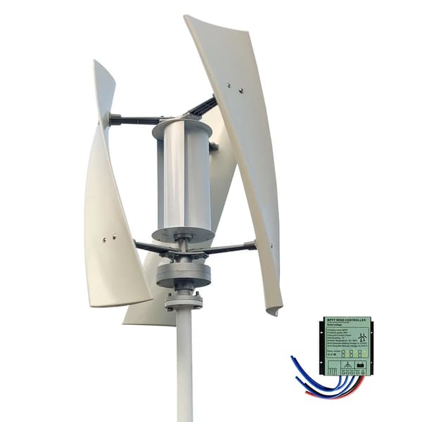 2KW 24V vertikalaxlad magnetisk levitation vindturbingenerator med styrenhet, 3-bladig vindkraftverk, låg startvindhastighet, lågt ljud