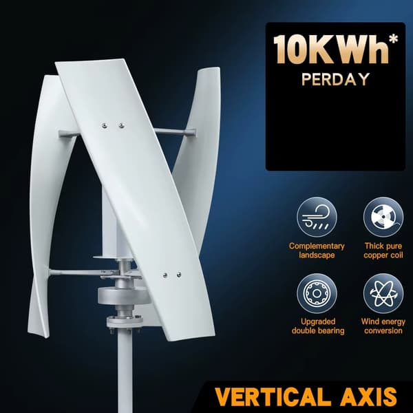 2KW 24V vertikalaxlad magnetisk levitation vindturbingenerator med off-grid-system, 3-bladig vindkraftverk, låg startvindhastighet