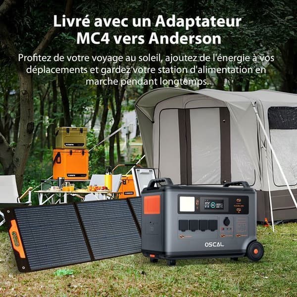 OSCAL PM200 Fällbar solpanel 200W Mobil solkraftstation för solcells-laddstation Solgenerator, IP65 vattentät