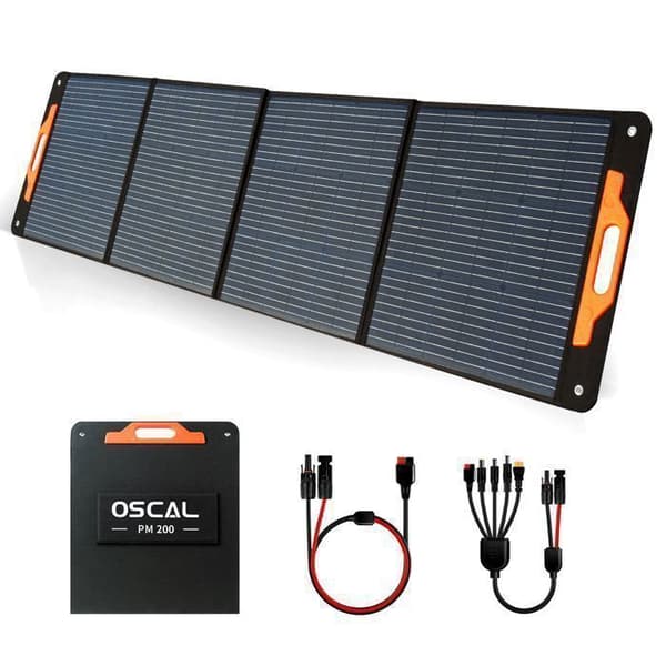OSCAL PM200 Fällbar solpanel 200W Mobil solkraftstation för solcells-laddstation Solgenerator, IP65 vattentät