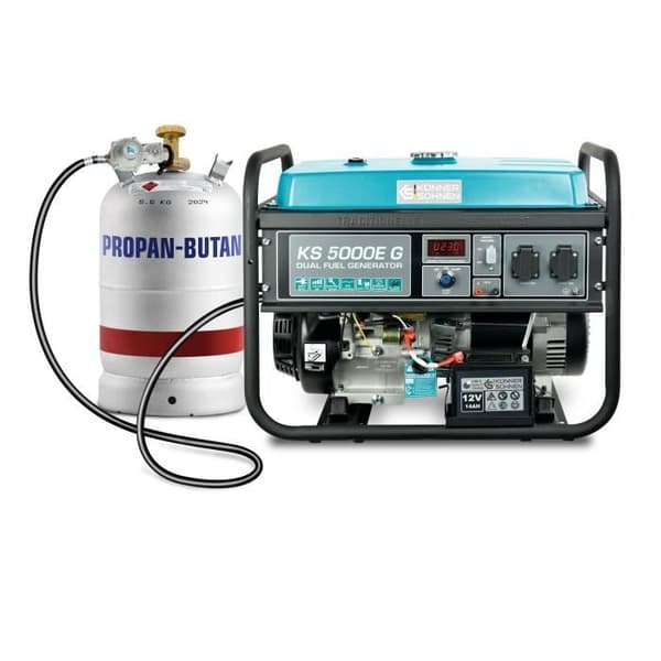 Bensindladningsaggregat KS 5000E G Könner &amp; Söhnen, max/nominerad effekt: 4500W/4000W, manuell/elstart, AVR