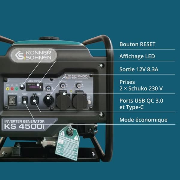 Invertergenerator KS 4500i 4.5 kW / 4.2 kW Ekonomiskt läge