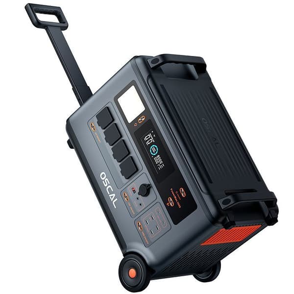 OSCAL PowerMax 6000 Bärbar solreservoir 3600Wh(6000Wh) + OSCAL PM200 Fällbart solpanel 200W Bärbar energistation