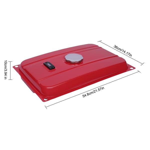 5 Gallon Rektangulær Benzin Generator Brændstoftank, Holdbar Jernkonstruktion, Stor Kapacitet,Rød
