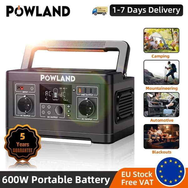 Kannettava virtalähde, 600W tehon ulostulo, yhteensopiva aurinkopaneelin kanssa, 600W EU, 220V, EU