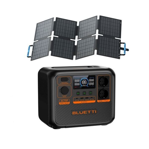 KIT Elektrisk station BLUETTI AC70P med 60W solpanel