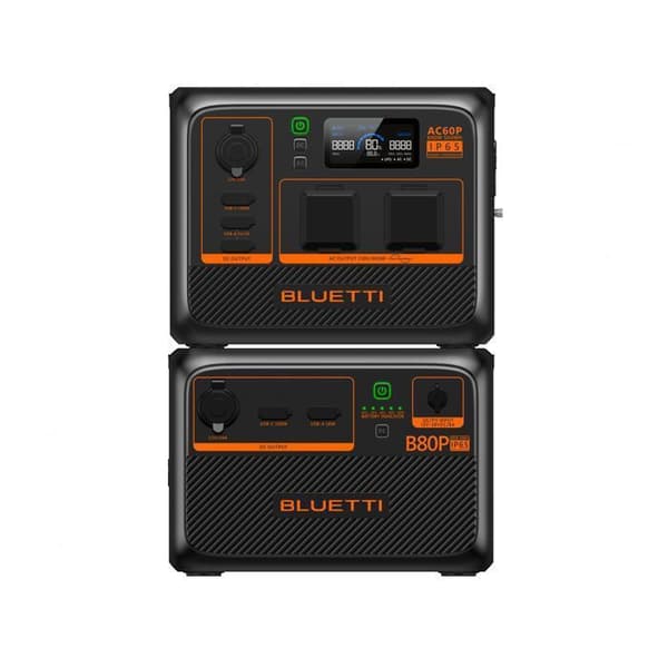 KIT Elstation BLUETTI AC60P+B80P, Batteri 1310Wh, 600W, IP65