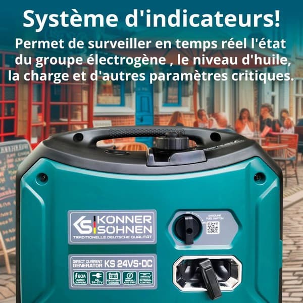 Stromgenerator av likström KS 24VS-DC 24V 60A ljudisolerad hölje, två driftlägen (MANUELL/EXTERNAL och AUTO)