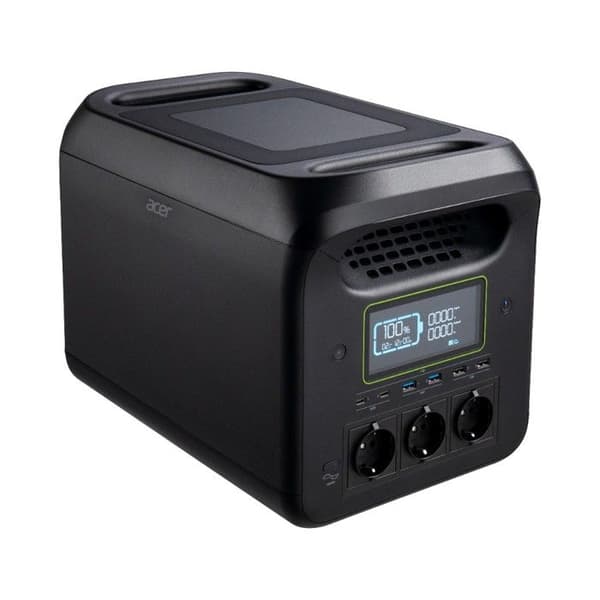 Bärbar kraftstation 1800W Svart Svart