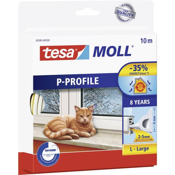 tesamoll® gummipackning Classic tesa P-PROFILE Vit 1 st