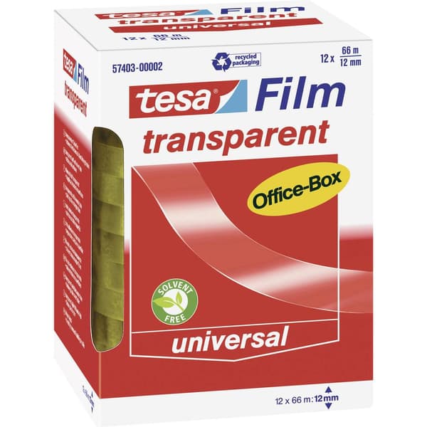 tesa OFFICE-BOX 57403-00002-01 tesafilm Transparent (L x B) 66 m x 12 mm 12 st