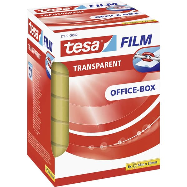 tesa OFFICE-BOX 57379-00002-01 tesafilm Transparent (L x B) 66 m x 25 mm 6 st