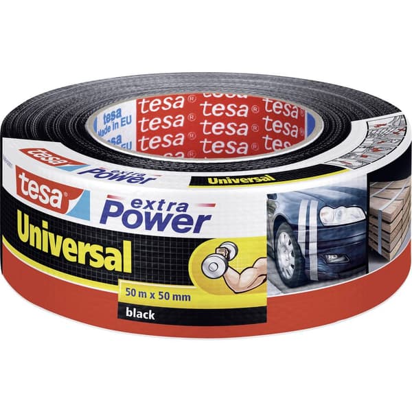 tesa UNIVERSAL 56389-00001-05 Tygtejp tesa® extra Power Svart (L x B) 50 m x 50 mm 1 st