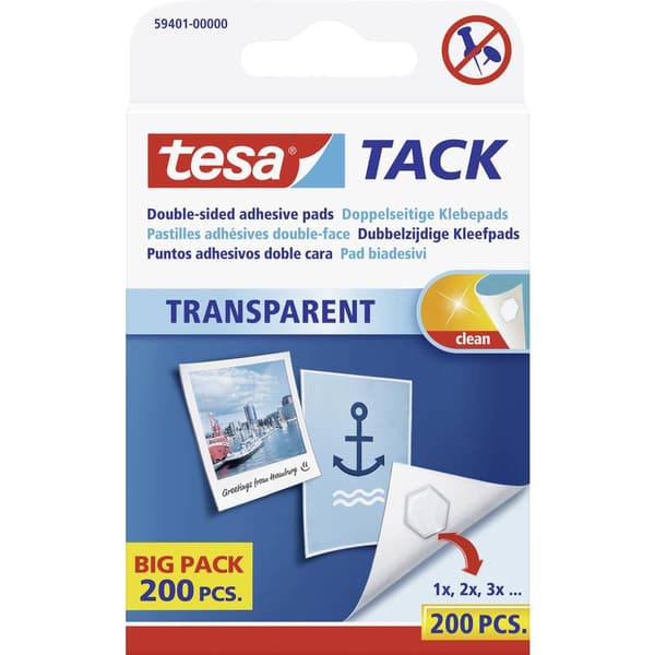 TESA ® TACK - dubbelsidiga fästkuddar tesa 59401-00000-01 Transparent 200 st