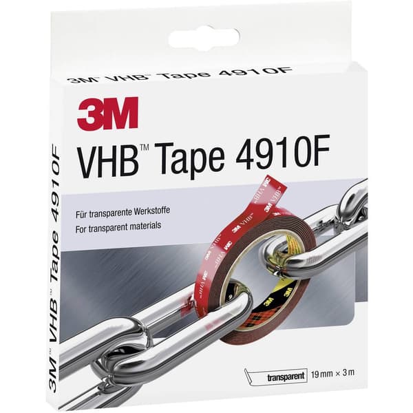 3M VHB™ 4910F 4910F193 Dubbelsidiga tejp VHB™ 4910F Transparent (L x B) 3 m x 19 mm 1 st