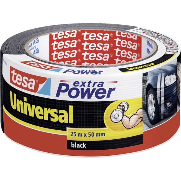 tesa UNIVERSAL 56388-00001-07 Tygtejp tesa® extra Power Svart (L x B) 25 m x 50 mm 1 st