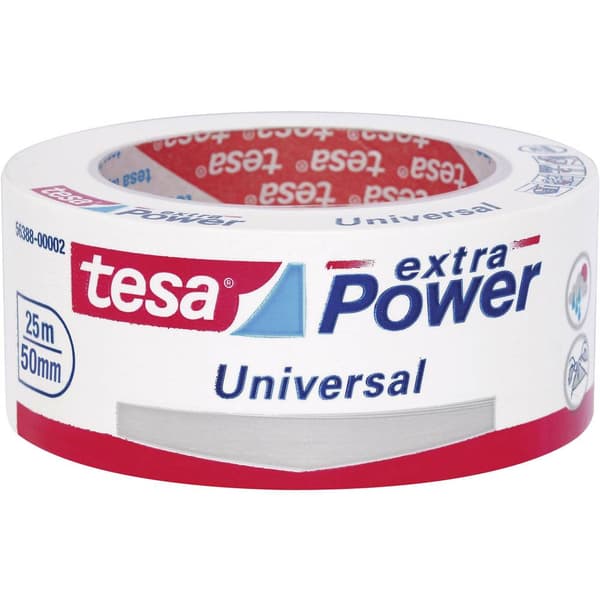 tesa UNIVERSAL 56388-00002-05 Tygtejp tesa® extra Power Vit (L x B) 25 m x 50 mm 1 st