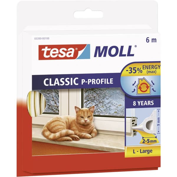 tesamoll® gummipackning Classic tesa P-PROFILE Vit 1 st