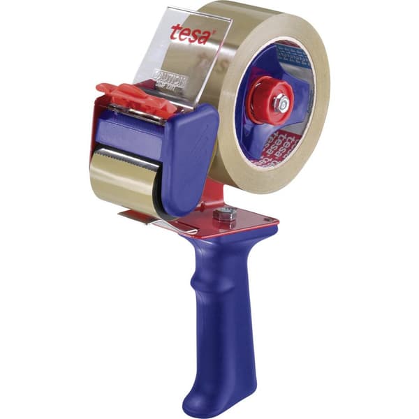 tesa Förpackningsbanddispenser 06300-1-0 Blå, Röd Rullbredd (max.): 50 mm Rullängd (max.) 66 m Med bromsanordning, Med