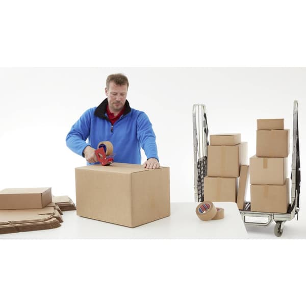 tesa Förpackningsbanddispenser 06300-1-0 Blå, Röd Rullbredd (max.): 50 mm Rullängd (max.) 66 m Med bromsanordning, Med